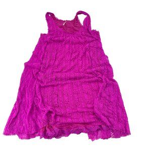 Free People Women's Pink Magenta Lace Sleeveless Dress Medium Pullover